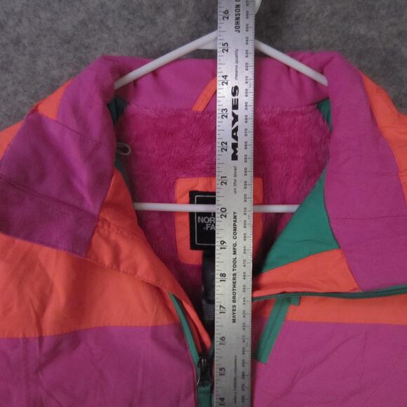 The North Face Jacket Girls Medium 10/12 Pink Orange Colorblock Fleece Lined Zip - Picture 3 of 8